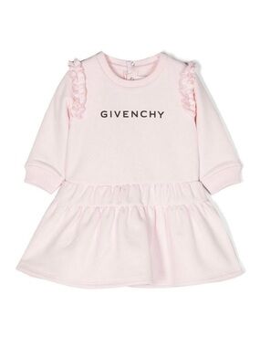 Givenchy Pale Pink Logo Ruffle Dress